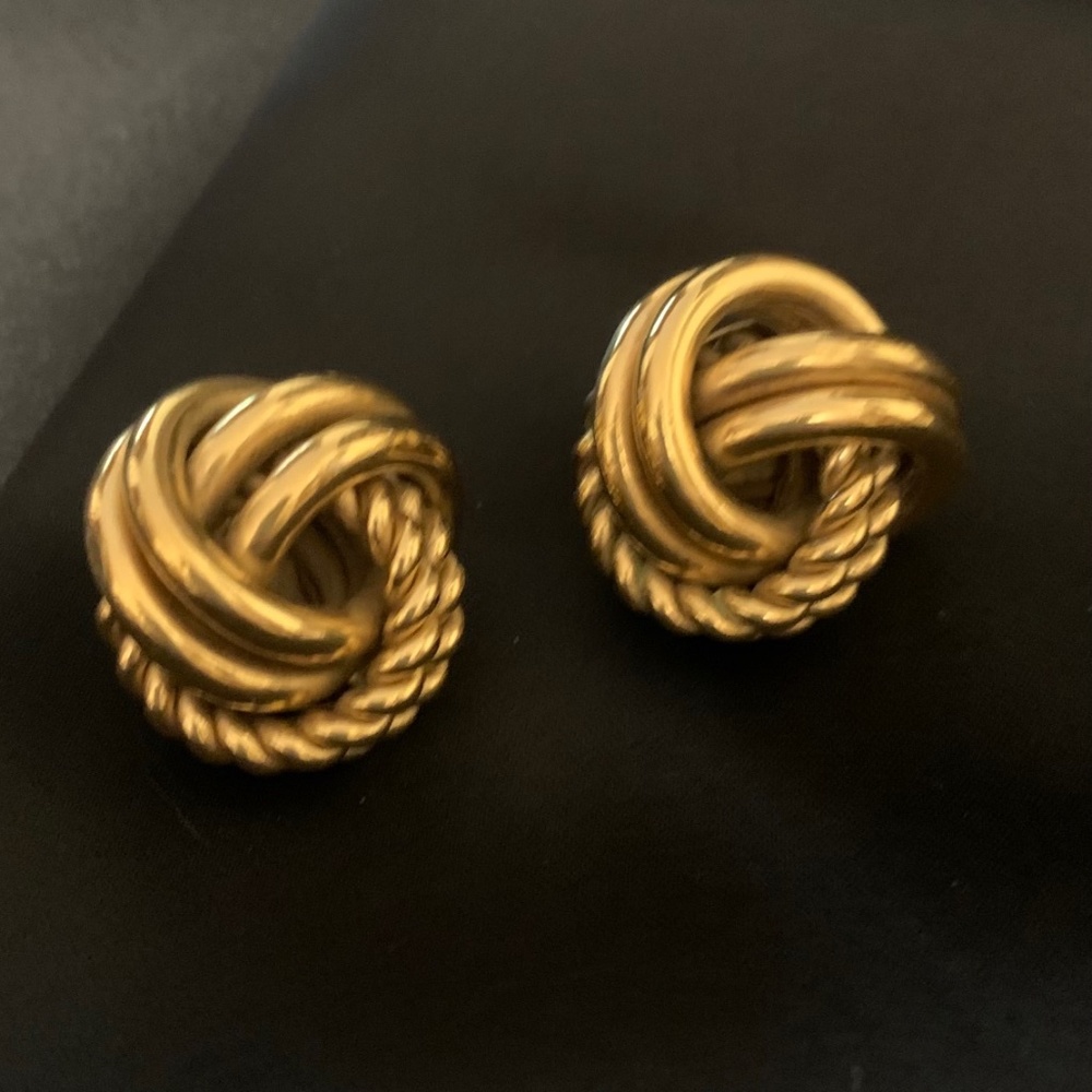 Miriam Haskell Gold Knot clip earrings